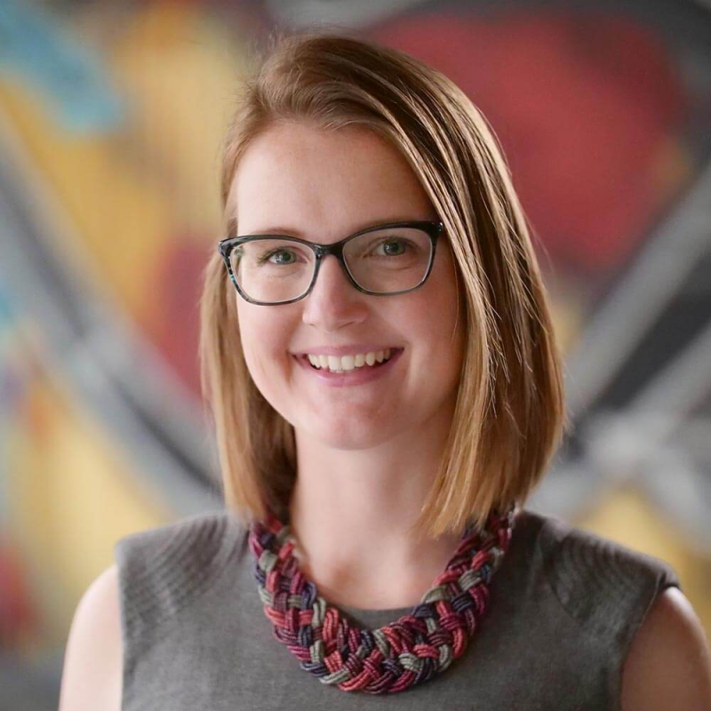 An up-close shot of Taylor Myers smiling for the Camera