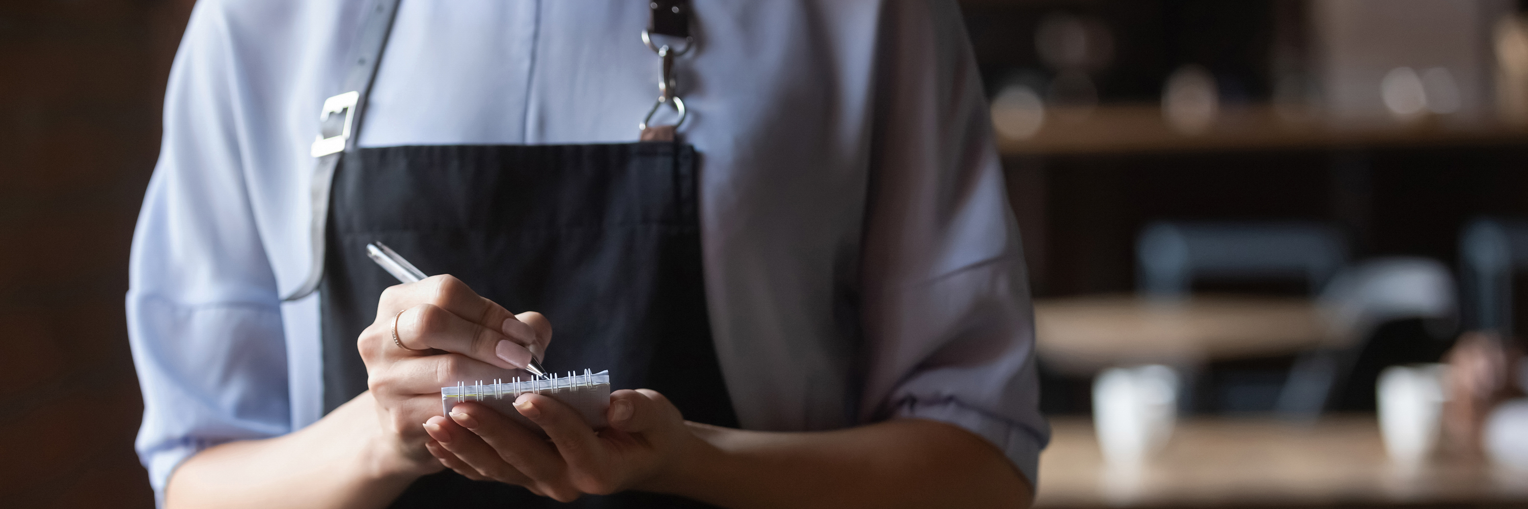 waitress with notepad