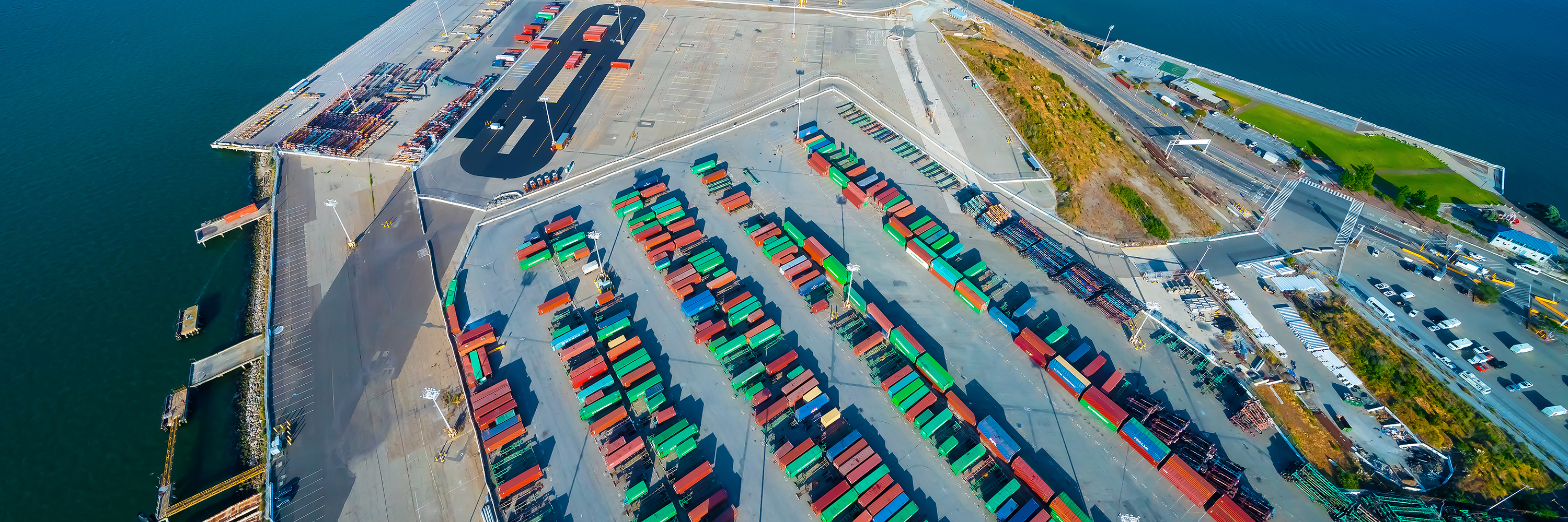 aerial image of the port of Oakland